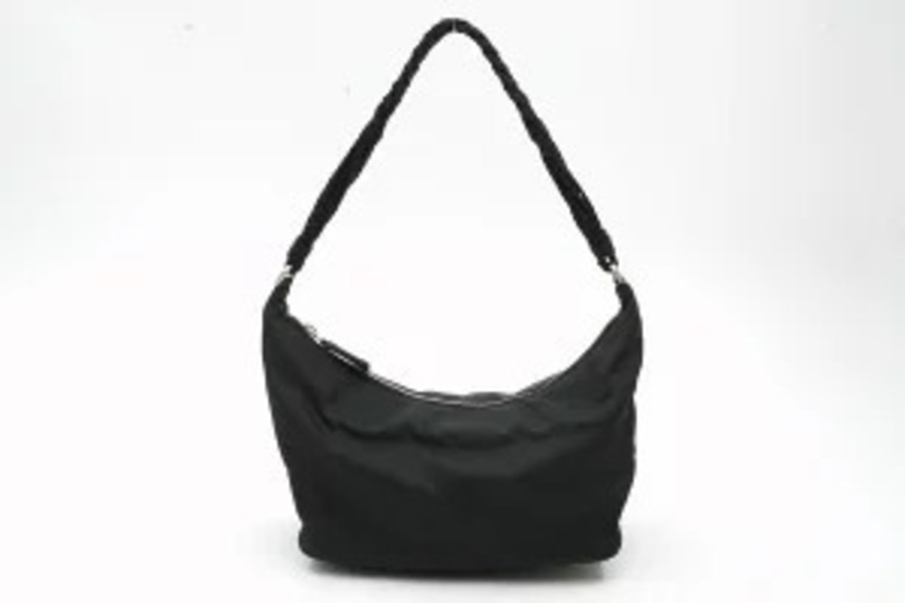Prada Vela Multicolor Tessuto Pouch Crossbody Bag Black